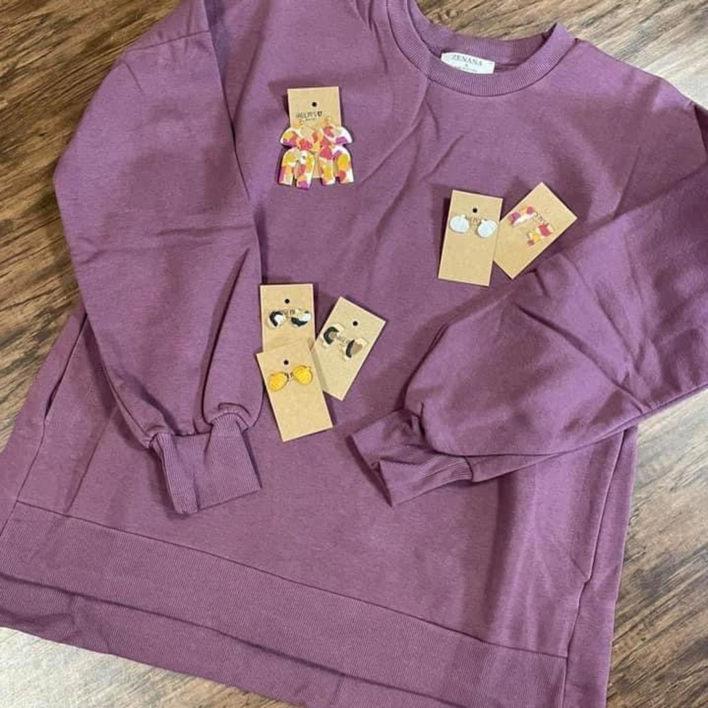 Zenana Outfitters Eggplant sweatshirts